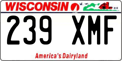 WI license plate 239XMF