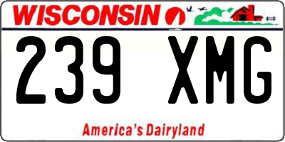 WI license plate 239XMG