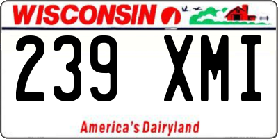 WI license plate 239XMI