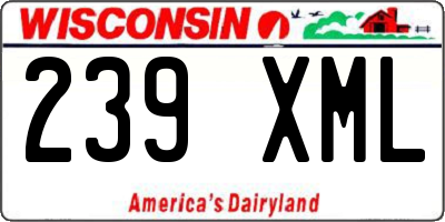 WI license plate 239XML