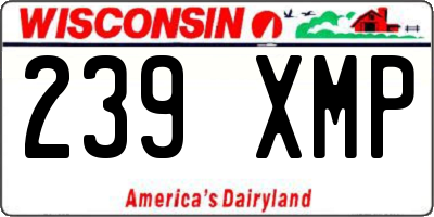 WI license plate 239XMP