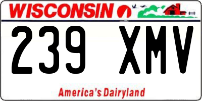 WI license plate 239XMV