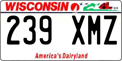 WI license plate 239XMZ