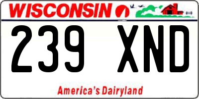 WI license plate 239XND