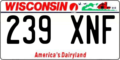 WI license plate 239XNF