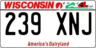 WI license plate 239XNJ