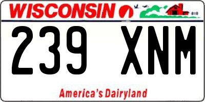 WI license plate 239XNM