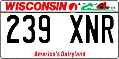 WI license plate 239XNR