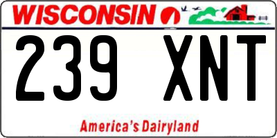 WI license plate 239XNT