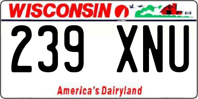 WI license plate 239XNU