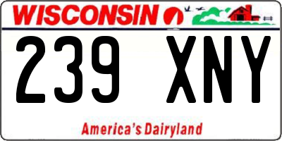 WI license plate 239XNY