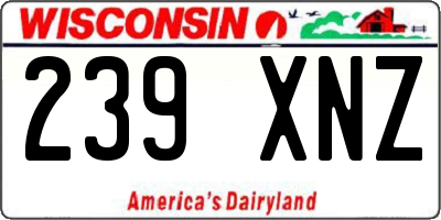 WI license plate 239XNZ
