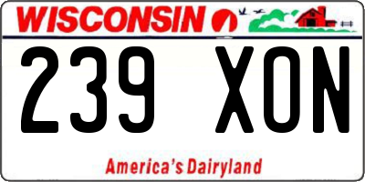 WI license plate 239XON