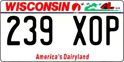 WI license plate 239XOP