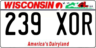 WI license plate 239XOR