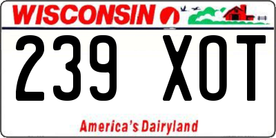 WI license plate 239XOT