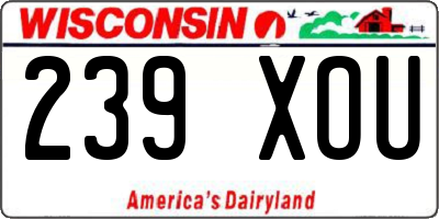 WI license plate 239XOU