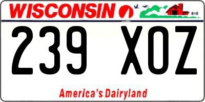 WI license plate 239XOZ