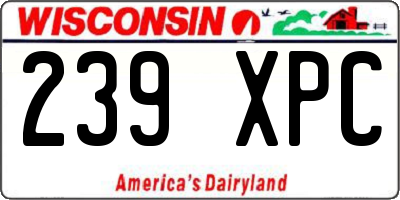 WI license plate 239XPC