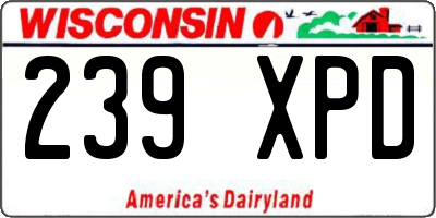 WI license plate 239XPD
