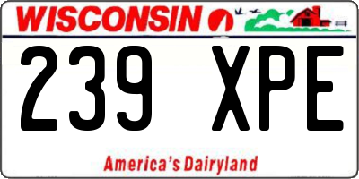 WI license plate 239XPE