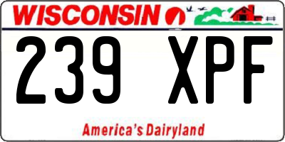WI license plate 239XPF