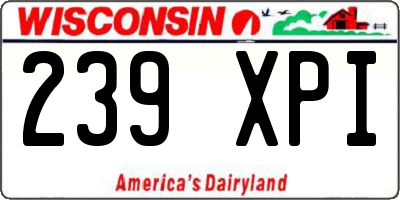 WI license plate 239XPI