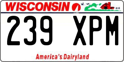 WI license plate 239XPM