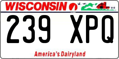 WI license plate 239XPQ