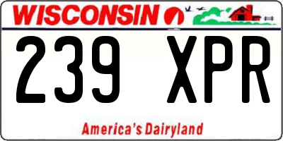 WI license plate 239XPR