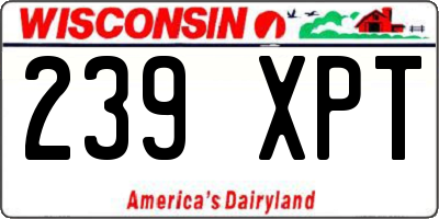 WI license plate 239XPT