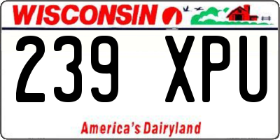 WI license plate 239XPU