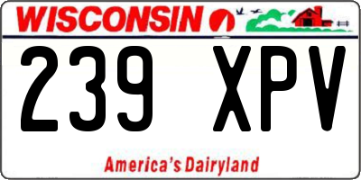 WI license plate 239XPV