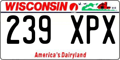 WI license plate 239XPX
