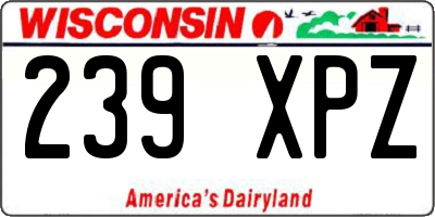 WI license plate 239XPZ