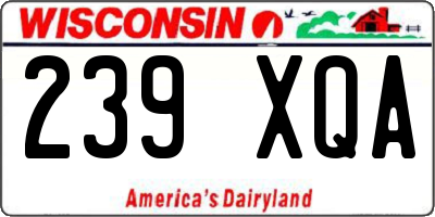 WI license plate 239XQA
