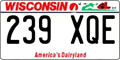 WI license plate 239XQE
