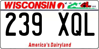 WI license plate 239XQL