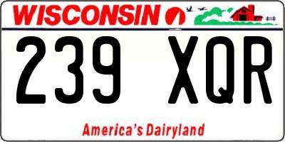 WI license plate 239XQR