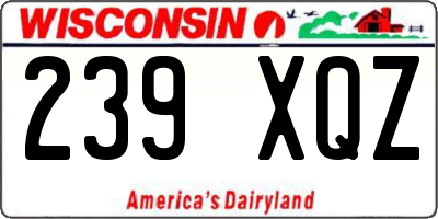 WI license plate 239XQZ