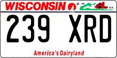 WI license plate 239XRD