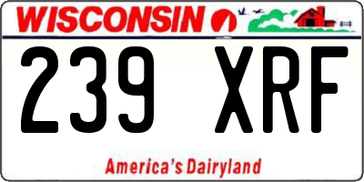 WI license plate 239XRF