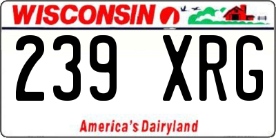 WI license plate 239XRG