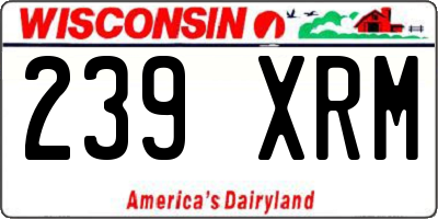WI license plate 239XRM