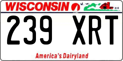 WI license plate 239XRT