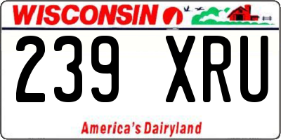 WI license plate 239XRU