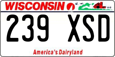 WI license plate 239XSD