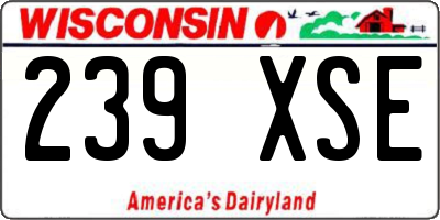 WI license plate 239XSE