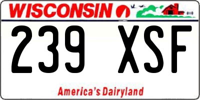 WI license plate 239XSF