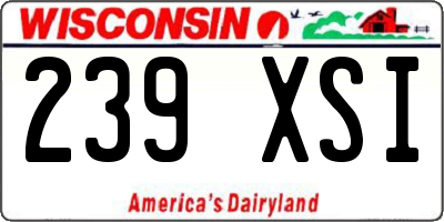 WI license plate 239XSI